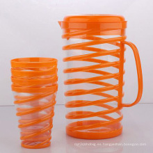 Enfriador de agua de plástico / jarra con tazas (LFR2477)